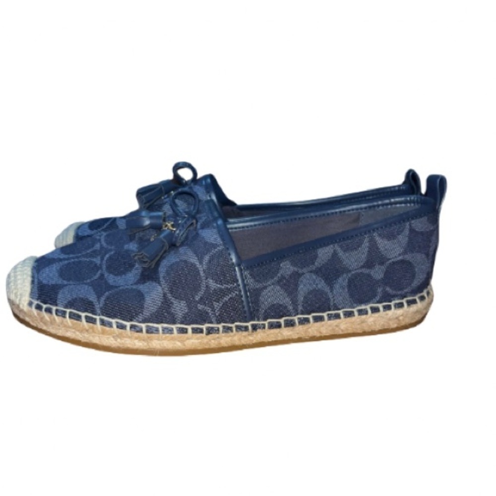 Coach Carson Blue Signature Denim Espadrilles, Size 8.5, NWOT - Picture 2 of 12